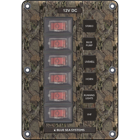 Blue Sea 4325 Circuit Breaker Switch Panel 6 Position - Camo - 4325