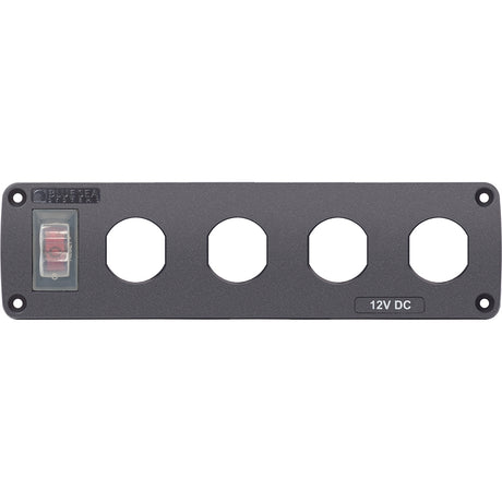 Blue Sea Water Resistant USB Accessory Panel - 15A Circuit Breaker, 4x Blank Apertures - 4369