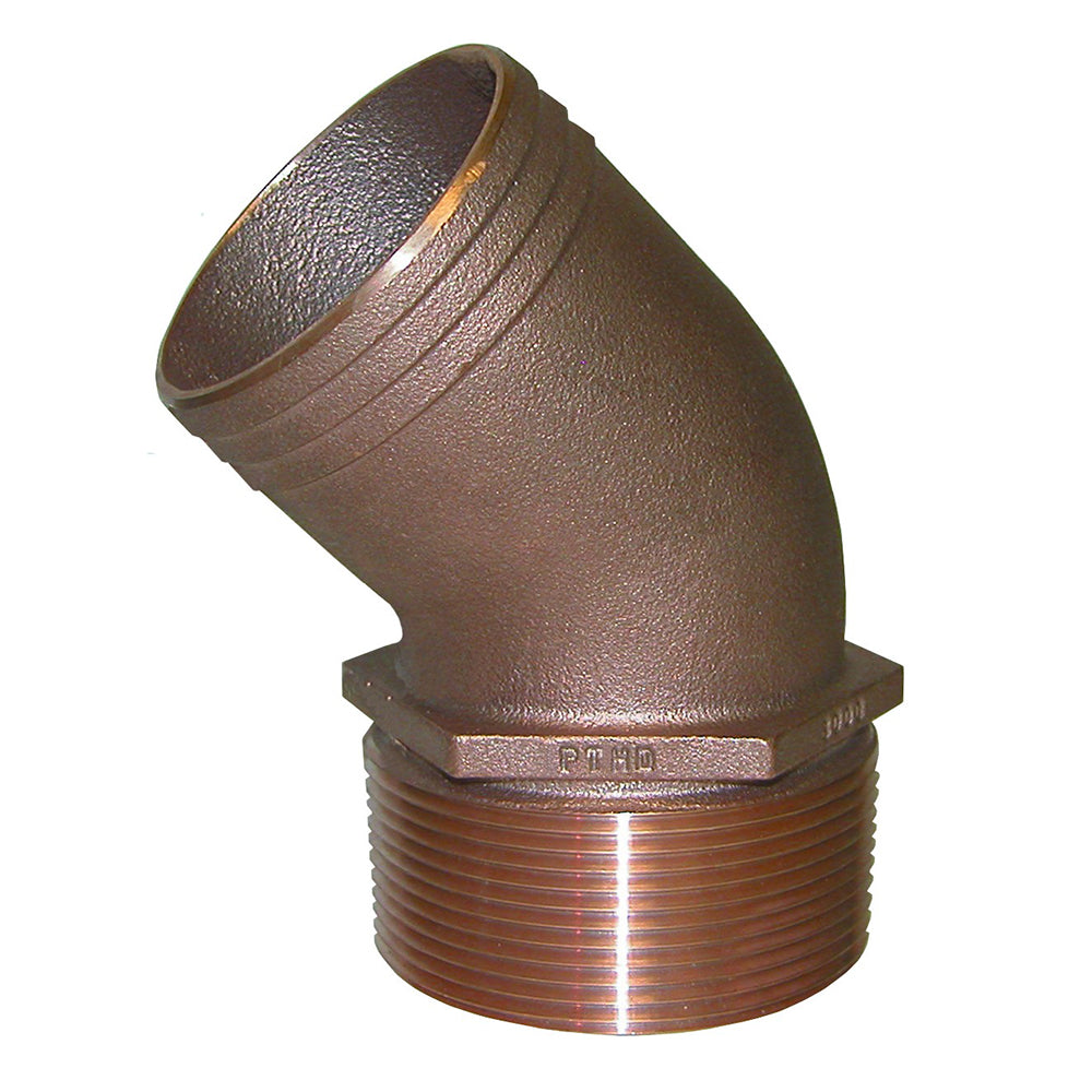 GROCO 3/4" NPT Bronze 45 Degree Pipe to 3/4" Hose - PTHD-750