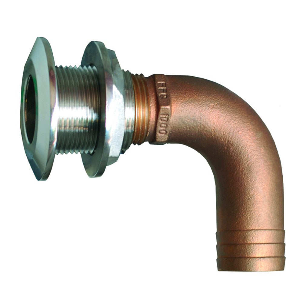 GROCO 3/4" 90 Degree Hose Thru-Hull Fitting - HTHC-750-S