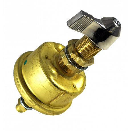 Cole Hersee Single Pole Brass Battery Switch with Faceplate 175 Amp Continuous 800 Amp Intermittent - M-284-09-BP