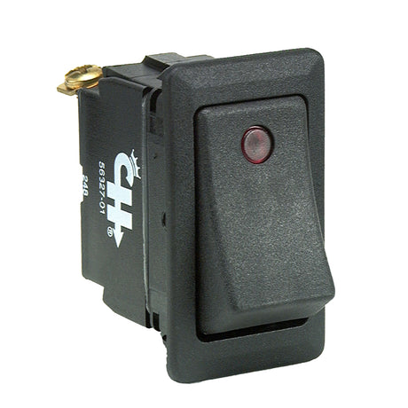 Cole Hersee Sealed Rocker Switch with Small Round Pilot Lights SPST On-Off 3 Screw - 56327-01-BP