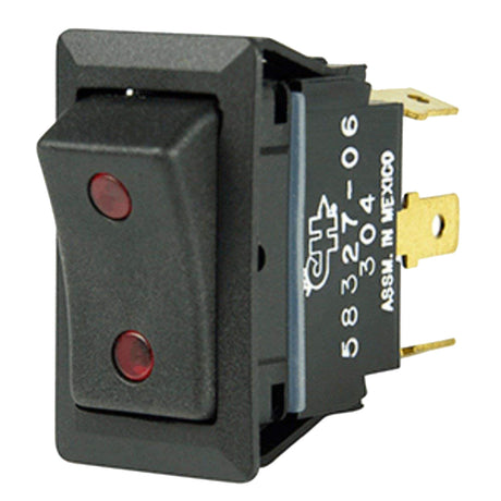 Cole Hersee Sealed Rocker Switch with Small Round Pilot Lights SPDT On-Off-On 4 Blade - 58327-06-BP