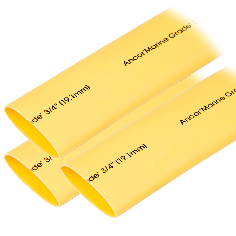 Ancor Heat Shrink Tubing 3/4" x 3" - Yellow - 3 Pieces - 306903