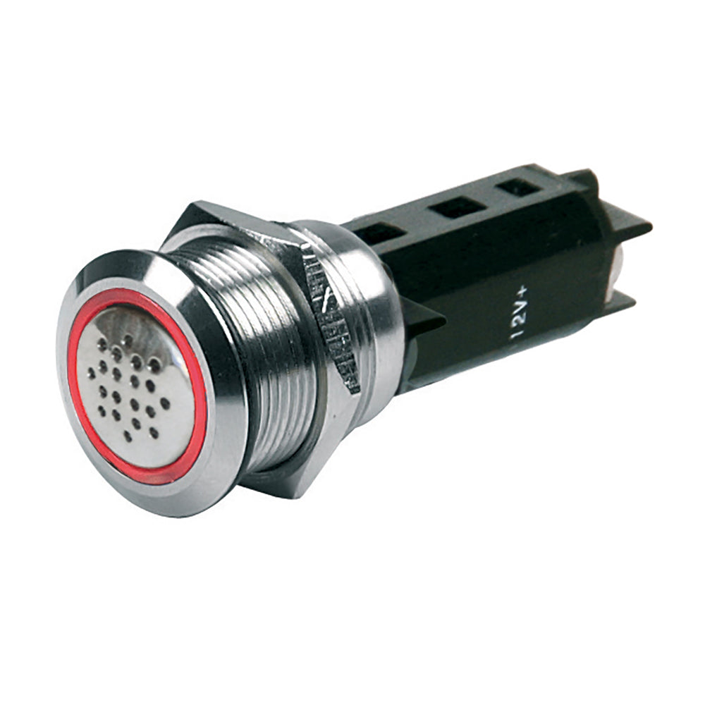 BEP 12V Buzzer w/Red LED Warning Light - Stainless Steel - 80-511-0009-00