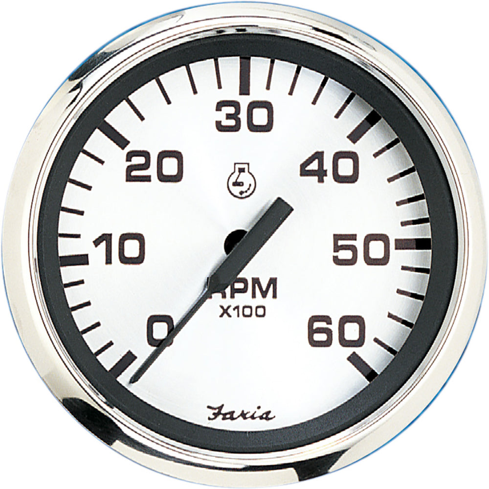 Faria 4" Tachometer (6000 RPM) Gas (Inboard & I/O) - Spun Silver - 36004