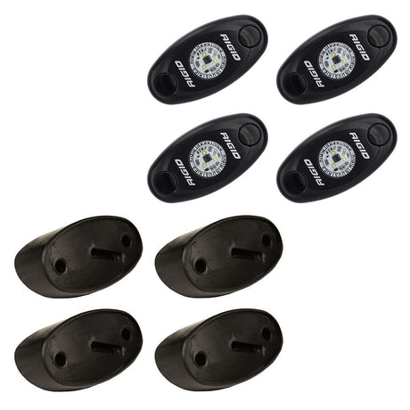 RIGID Industries A-Series Rock Light Kit - 4 Amber Lights - Black - 400243