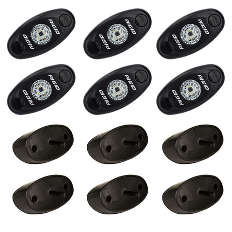 RIGID Industries A-Series Rock Light Kit - 6 Amber Lights - Black - 400293