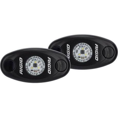 RIGID Industries A-Series Black Low Power LED Light Pair - Neon White - 482023