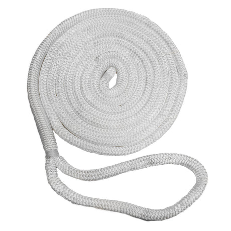 New England Ropes 3/8" x 25' Nylon Double Braid Dock Line - White - C5050-12-00025