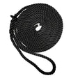 New England Ropes 3/8" X 15' Premium Nylon 3 Strand Dock Line - Black - C6054-12-00015