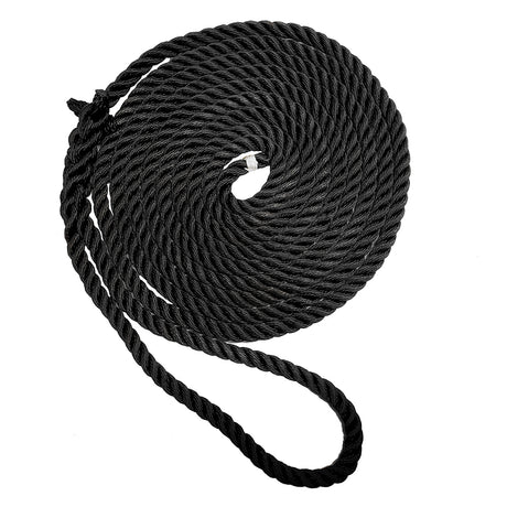 New England Ropes 1/2" X 25' Premium Nylon 3 Strand Dock Line - Black - C6054-16-00025