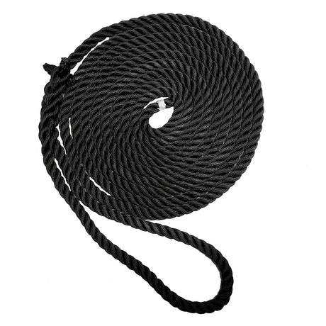 New England Ropes 5/8" X 35' Premium Nylon 3 Strand Dock Line - Black - C6054-20-00035