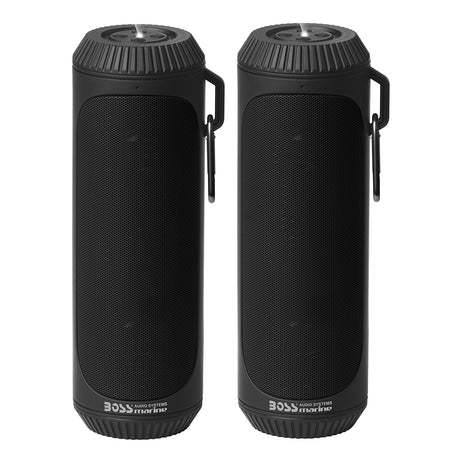 Boss Audio Bolt Marine Bluetooth® Portable Speaker System w/Flashlight - Pair - Black - BOLTBLK