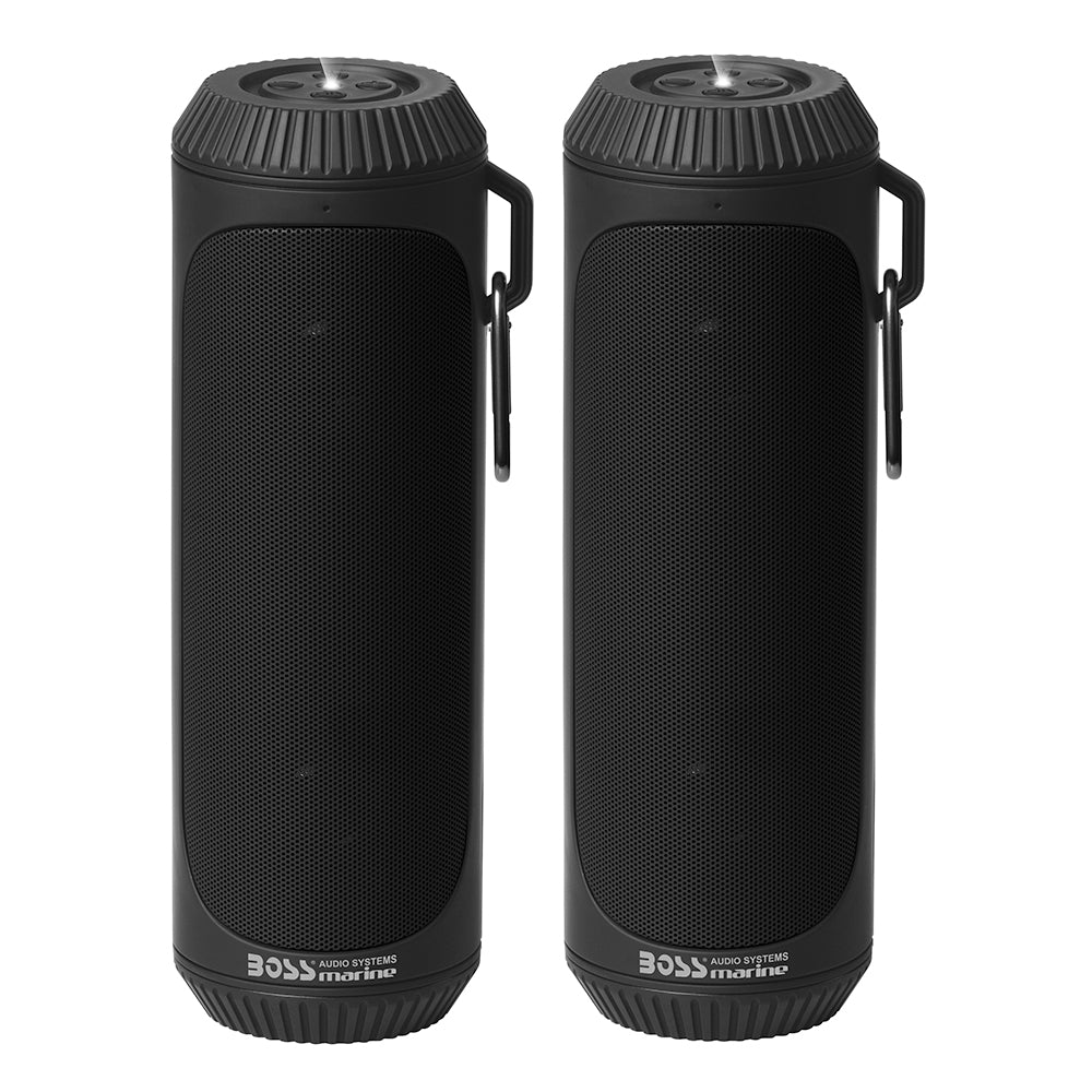 Boss Audio Bolt Marine Bluetooth® Portable Speaker System w/Flashlight - Pair - Black - BOLTBLK
