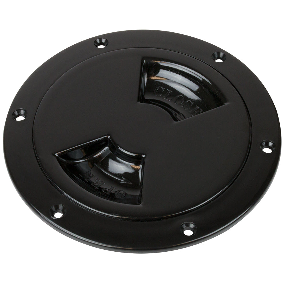 Sea-Dog Smooth Quarter Turn Deck Plate - Black - 8" - 336185-1