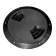 Sea-Dog Quarter-Turn Textured Deck Plate with Internal Collar - Black - 6" - 336367-1