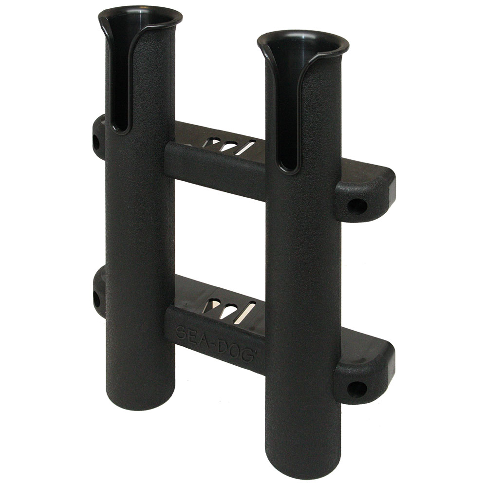 Sea-Dog Two Pole Side Mount Rod Storage Rack - Black - 325029-1