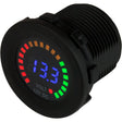 Sea-Dog Round Voltage Meter DC - 5V-15V w/Rainbow Dial - 421617-1