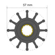 Albin Pump Premium Impeller Kit 57 x 16 x 48.2mm - 12 Blade - Spline Insert - 06-01-014