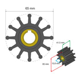 Albin Pump Premium Impeller Kit 65 x 15.8 x 41.5mm - 12 Blade - Key Insert - 06-01-018