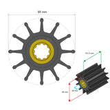 Albin Pump Premium Impeller Kit 95 x 24 x 101.5mm - 12 Blade - Double Flat Insert - 06-02-034