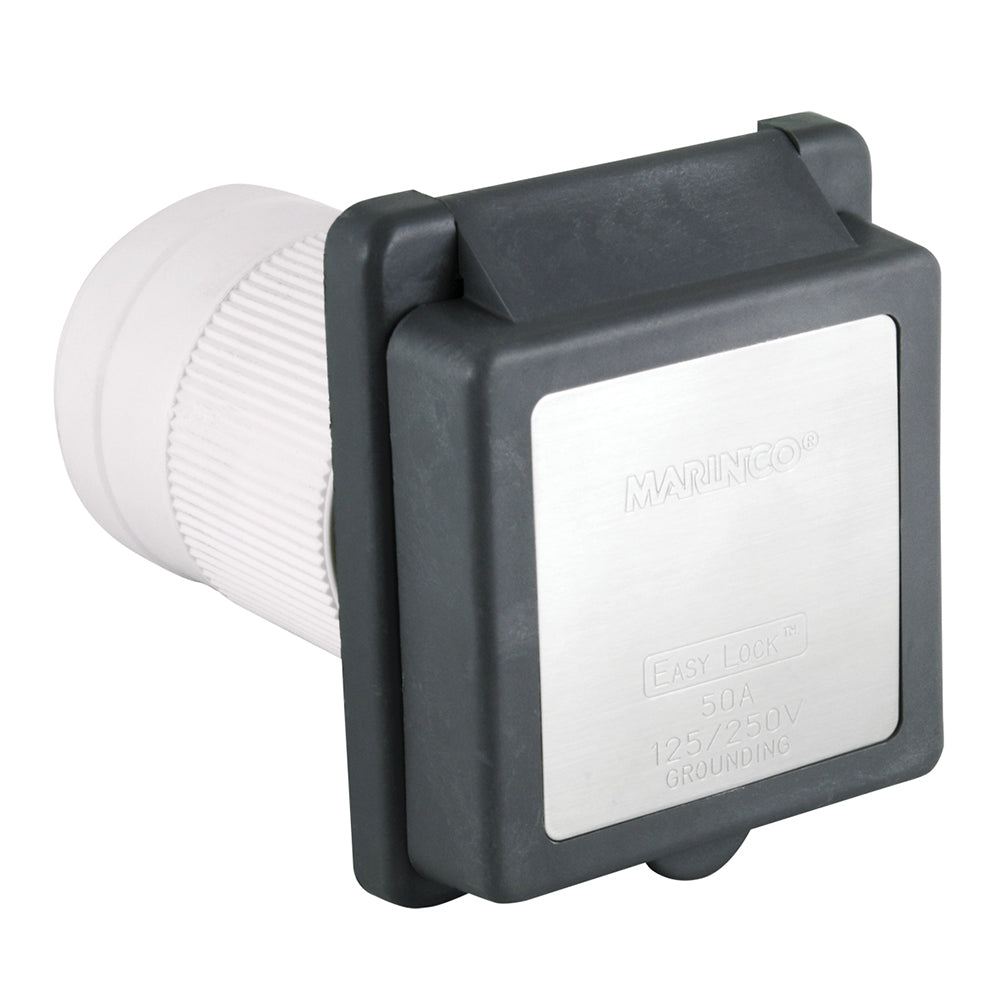 Marinco 50A 125/250V EL Inlet w/Enclosure - 6353EL-B.GRAY