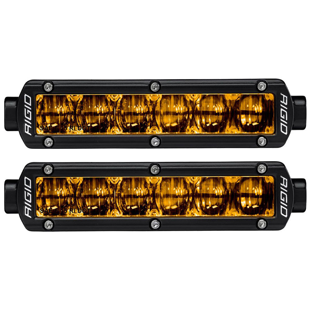 RIGID Industries 6" SR-Series SAE Compliant Fog Light - Black w/Yellow Light - 906704