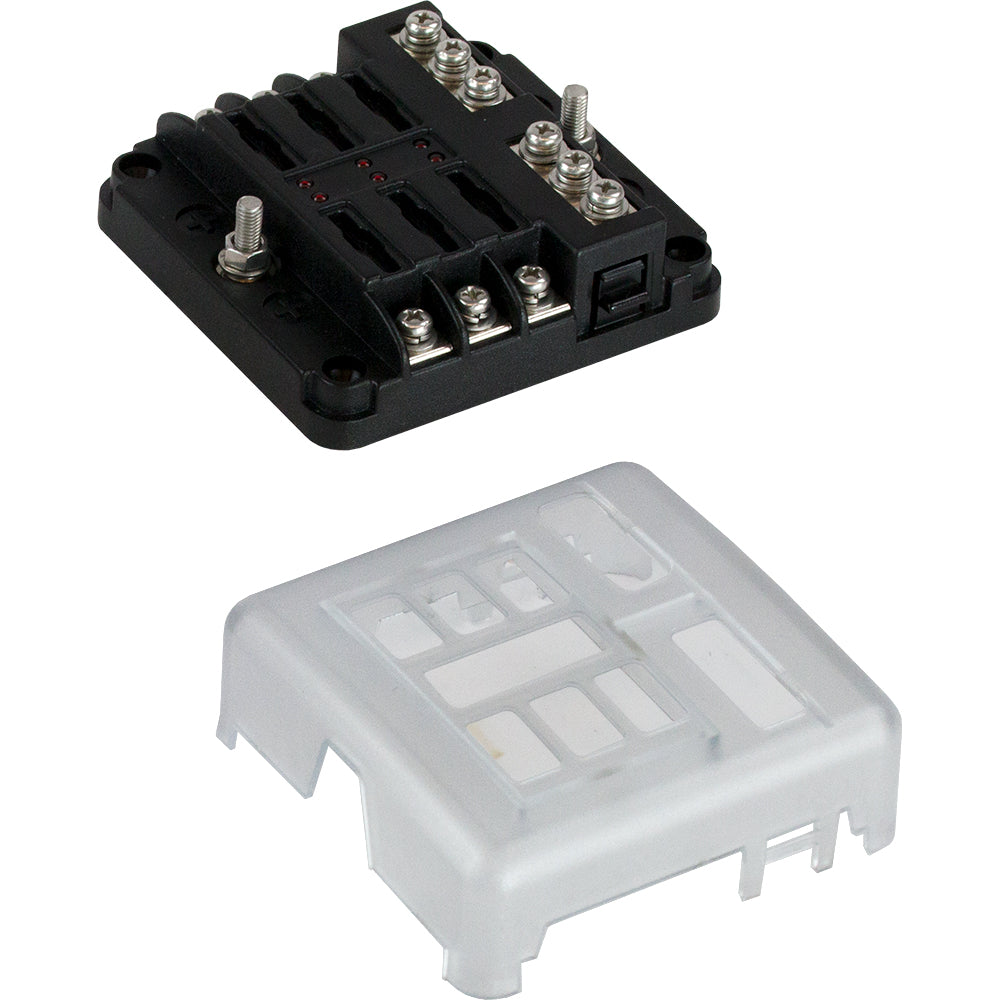 Sea-Dog Blade Style LED Indicator Fuse Block w/Negative Bus Bar - 6 Circuit - 445185-1