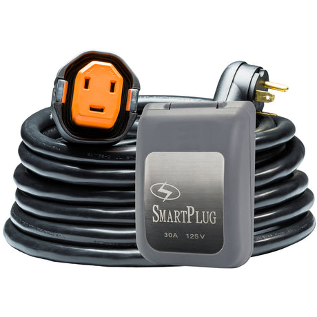 SmartPlug RV Kit 30 Amp 30' Dual Configuration Cordset - Black (SPX X Park Power) & Non Metallic Inlet - Gray - R30303BM30PG