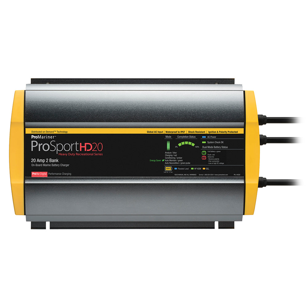 ProMariner ProSportHD 20 Gen 4 - 20 Amp - 2 Bank Battery Charger - 44020
