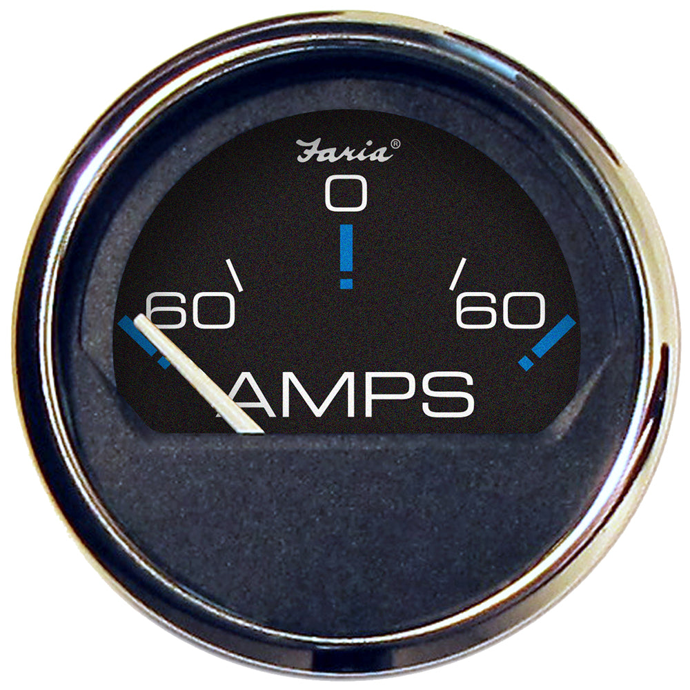 Faria Chesapeake Black SS 2" Ammeter Gauge - -60 to +60 AMPS - 13736