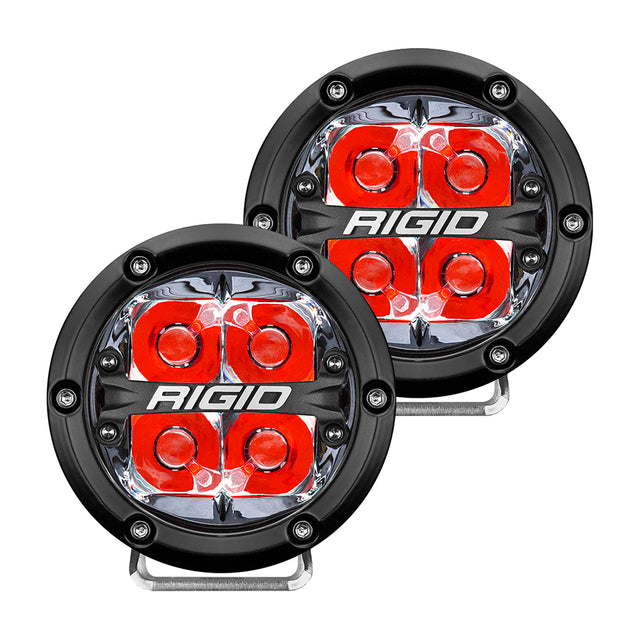RIGID Industries 360-Series 4" LED Off-Road Spot Beam w/Red Backlight - Black Housing - 36112