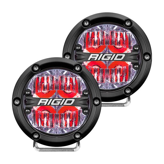 RIGID Industries 360-Series 4" LED Off-Road Fog Light Drive Beam w/Red Backlight - Black Housing - 36116