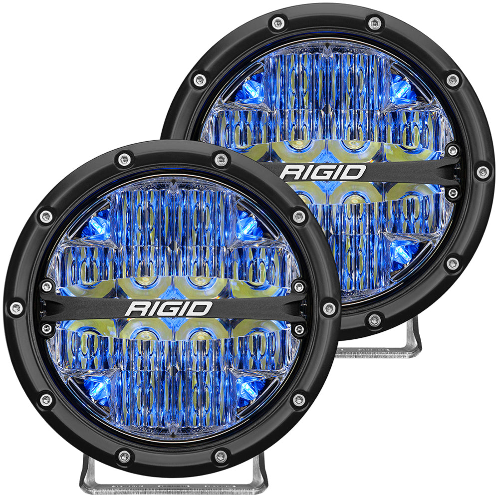 RIGID Industries 360-Series 6" LED Off-Road Fog Light Spot Beam w/Blue Backlight - Black Housing - 36202