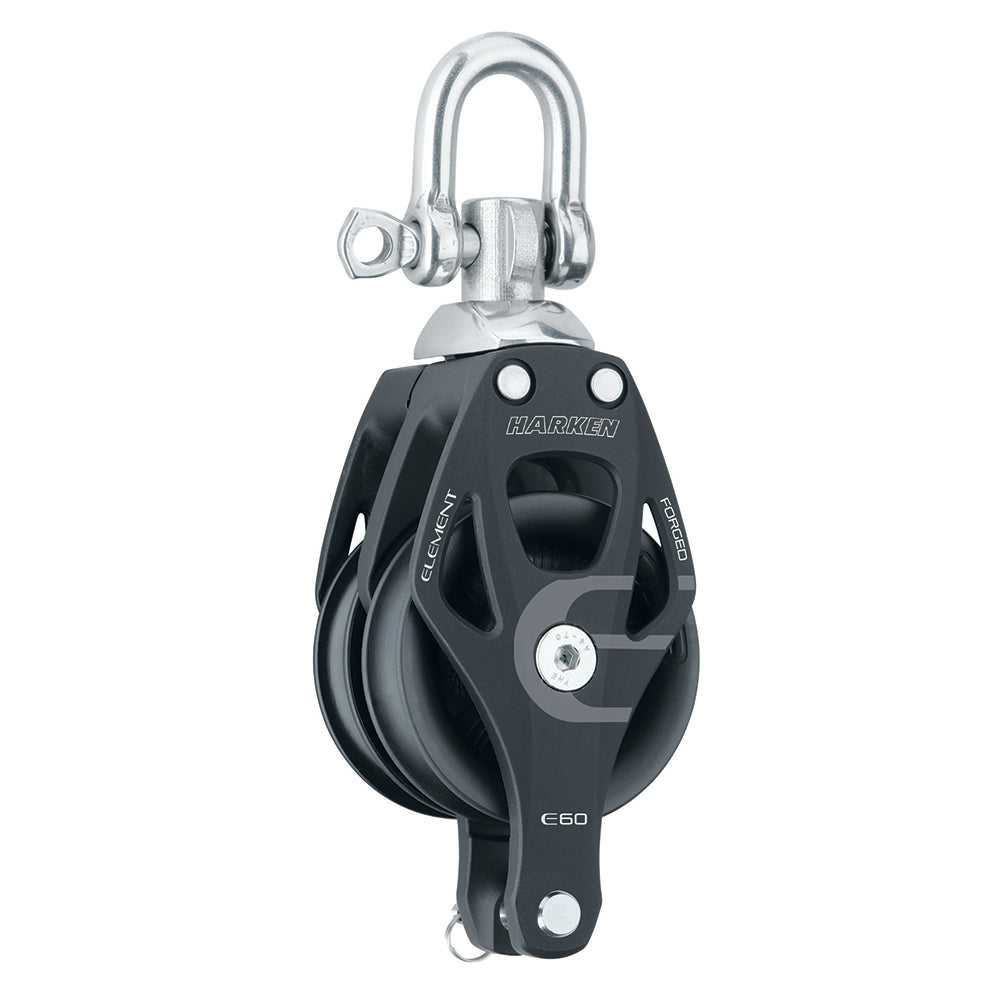 Harken 60mm Double Aluminum Element Block w/Swivel & Becket - 6270