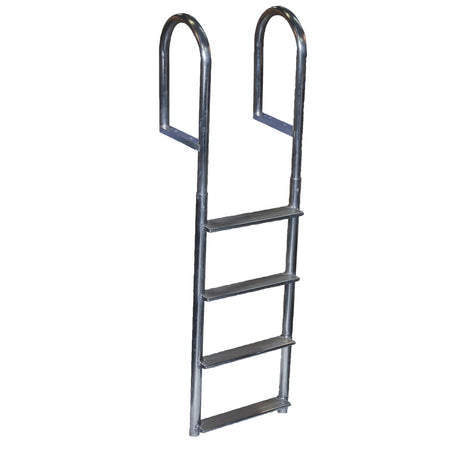 Dock Edge Welded Aluminum Fixed Wide Step Ladder - 4-Step - DE2044F