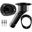 Mate Series Plastic Rod & Cup Holder 30 degrees Closed with Oval Top for Kayaks - Black - P2030BK