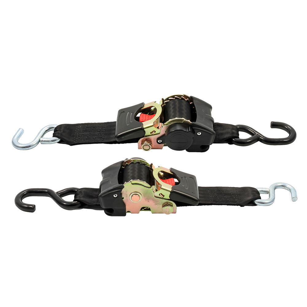 Camco Retractable Tie Down Straps - 2" Width 6' Dual Hooks - 50031