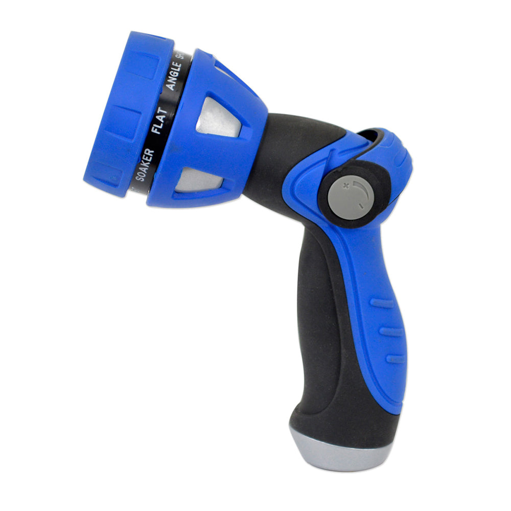 HoseCoil Thumb Lever Nozzle w/Metal Body & Nine Pattern Adjustable Spray Head - WN815