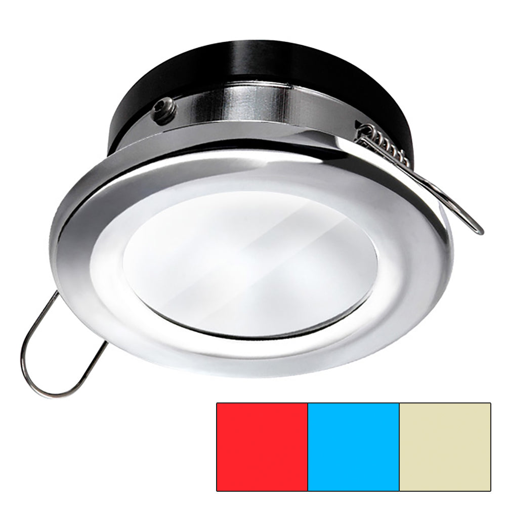 i2Systems Apeiron A1120 Spring Mount Light - Round - Red, Warm White & Blue - Polished Chrome - A1120Z-11HCE