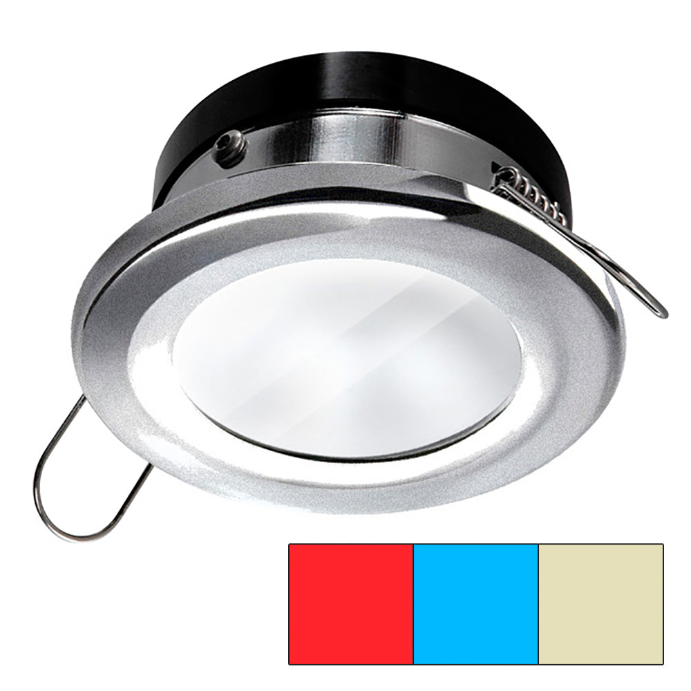 i2Systems Apeiron A1120 Spring Mount Light - Round - Red, Warm White & Blue - Brushed Nickel - A1120Z-41HCE