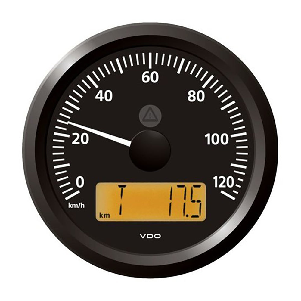 VDO Marine 3-3/8" (85 mm) ViewLine Speedometer - 0 to 120 KMH - 12/24V - Black Dial & Triangular Bezel - A2C59512369