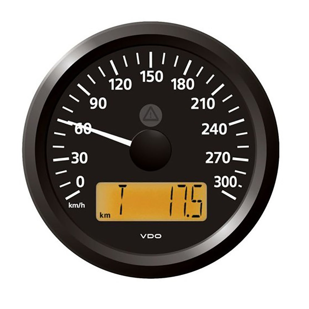 VDO Marine 3-3/8" (85 mm) ViewLine Speedometer - 0 to 300 KMH - 12/24V - Black Dial & Triangular Bezel - A2C59512371