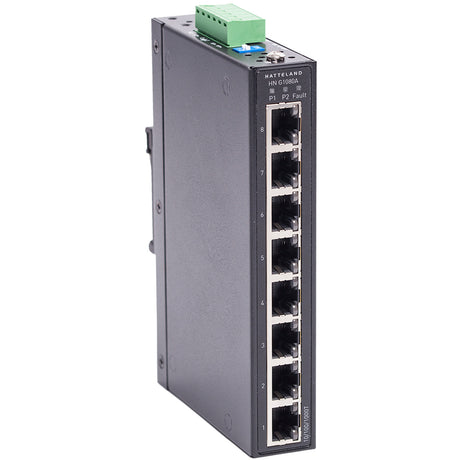 Hatteland Industrial 8-Port Slim Type Unmanaged Gigabit Ethernet Switch - HN-G1080A