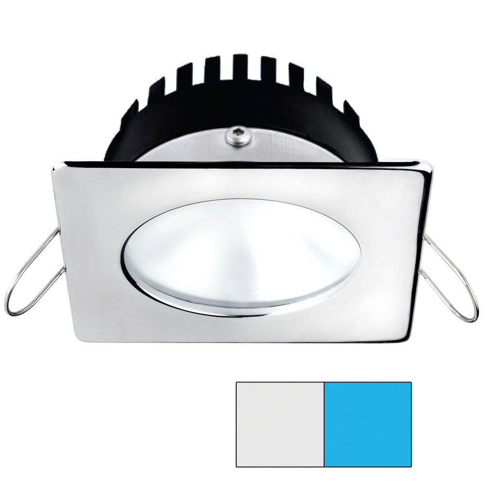 i2Systems Apeiron A506 6W Spring Mount Light - Square/Round - Cool White & Blue - Polished Chrome Finish - A506-12AAG-E