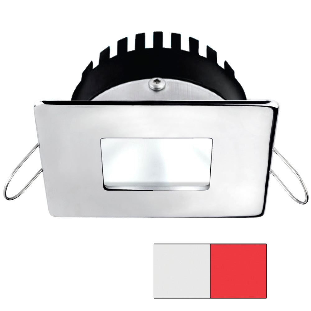 i2Systems Apeiron Pro A506 6W Spring Mount Light - Square/Square - Cool White & Red - Polished Chrome Finish - A506-14AAG-H