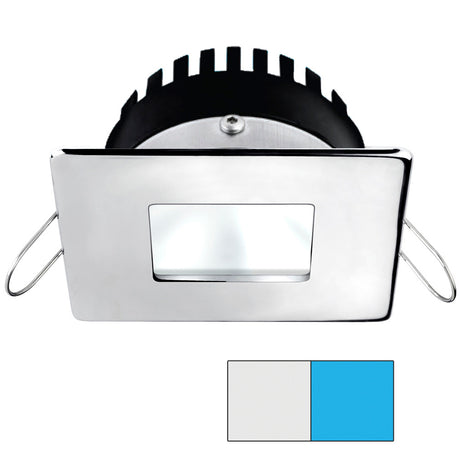 i2Systems Apeiron Pro A506 6W Spring Mount Light - Square/Square - Cool White & Blue - Polished Chrome Finish - A506-14AAG-E