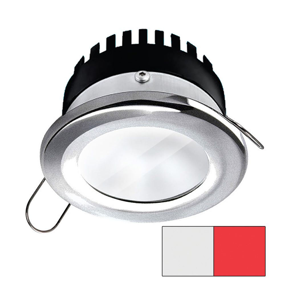 i2Systems Apeiron PRO A506 - 6W Spring Mount Light - Round - Cool White & Red - Brushed Nickel Finish - A506-41AAG-H