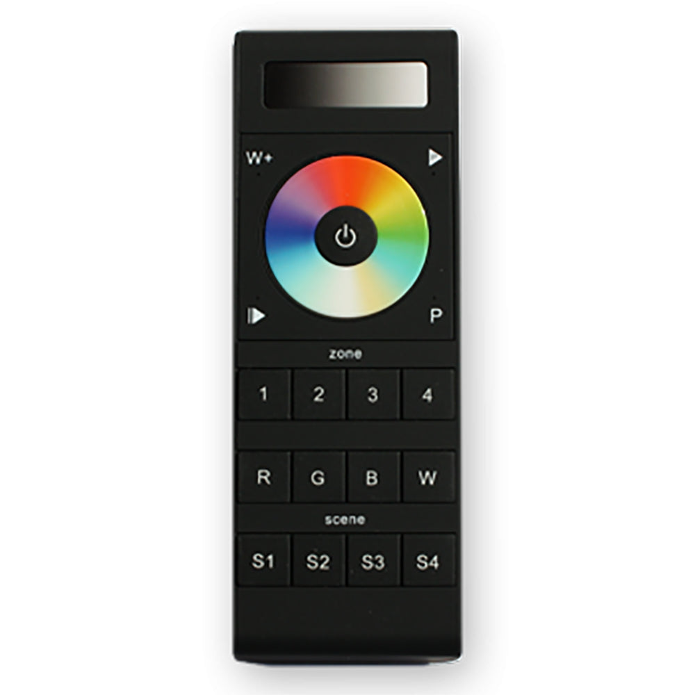Lunasea RGBW Handheld 4-Zone Controller with Color Wheel, 4 Memories, Batteries & Holder - LLB-45WG-01-00